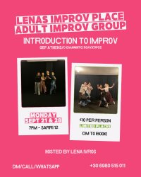 Adult Improv Theatre: Single Class Introduction to Improv with Lena Ivros. Sept 21 and 28 6:30pm image