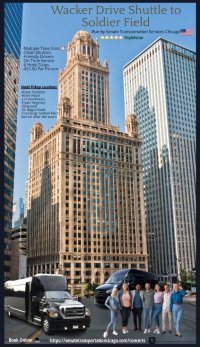 $65.00🎤WACKER DRIVE SHUTTLE🏈to SOLDIER FIELD (CHICAGO BEARS🐻GAMES) Round-Trip image