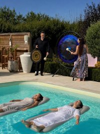 Ladies Over 40 Floating Sound Bath & Summer Social image