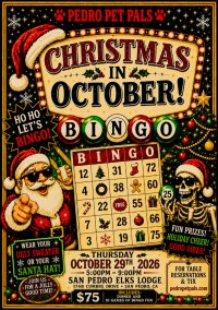 Christmas in October - Pedro Pet Pals Bingo image