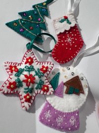 Embroidered Christmas Decorations Workshop image