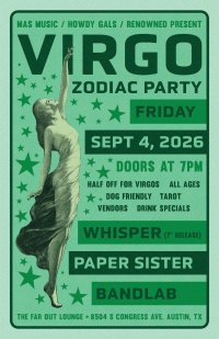 Virgo Zodiac Party w/ Whisper, Paper Sister, Blendlab and More at The Far Out Lounge image