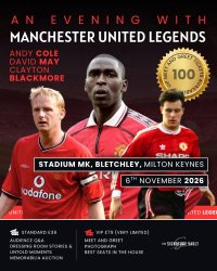 An Evening with Manchester United Legends at Stadium MK Milton Keynes (Andy Cole, David May & Clayton Blackmore) image