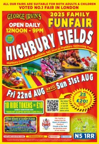 Highbury Fields Family Funfair - Friday 21st August to Monday 31st August 2026 image