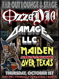 OzzaDia w/ Damage LLC (Metallica) and Maiden Over Texas at The Far Out Lounge image