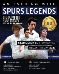 An Evening with Tottenham Hotspur Legends at Stadium MK, (Hoddle, Waddle, Ardiles, Perryman) image