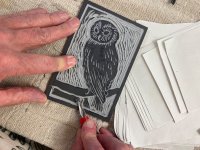 Lino Printed Christmas Cards image