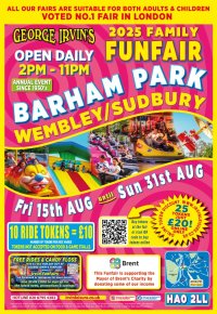Barham Park Wembley Summer Family Funfair - Friday 14th August to Monday 31st August 2026 image