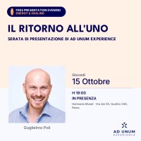 Il Ritorno all'Uno — Serata di presentazione di AD UNUM Experience con Guglielmo Poli | Harmonia Mundi, Roma image
