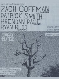 Acoustic Showcase: Zach Coffman, Patrick Smith, Brendan Page, & Ryan Rudd image