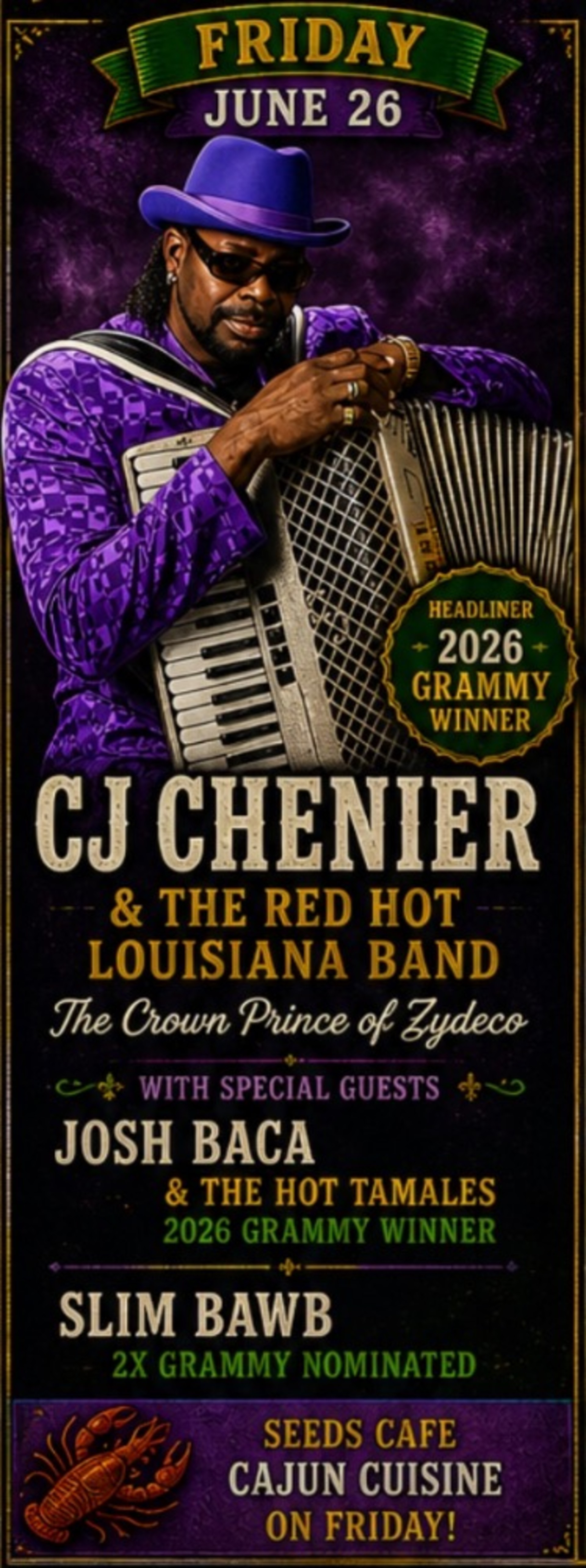 Buy tickets – C.J. Chenier and his Red Hot Louisiana Band w/ Josh
