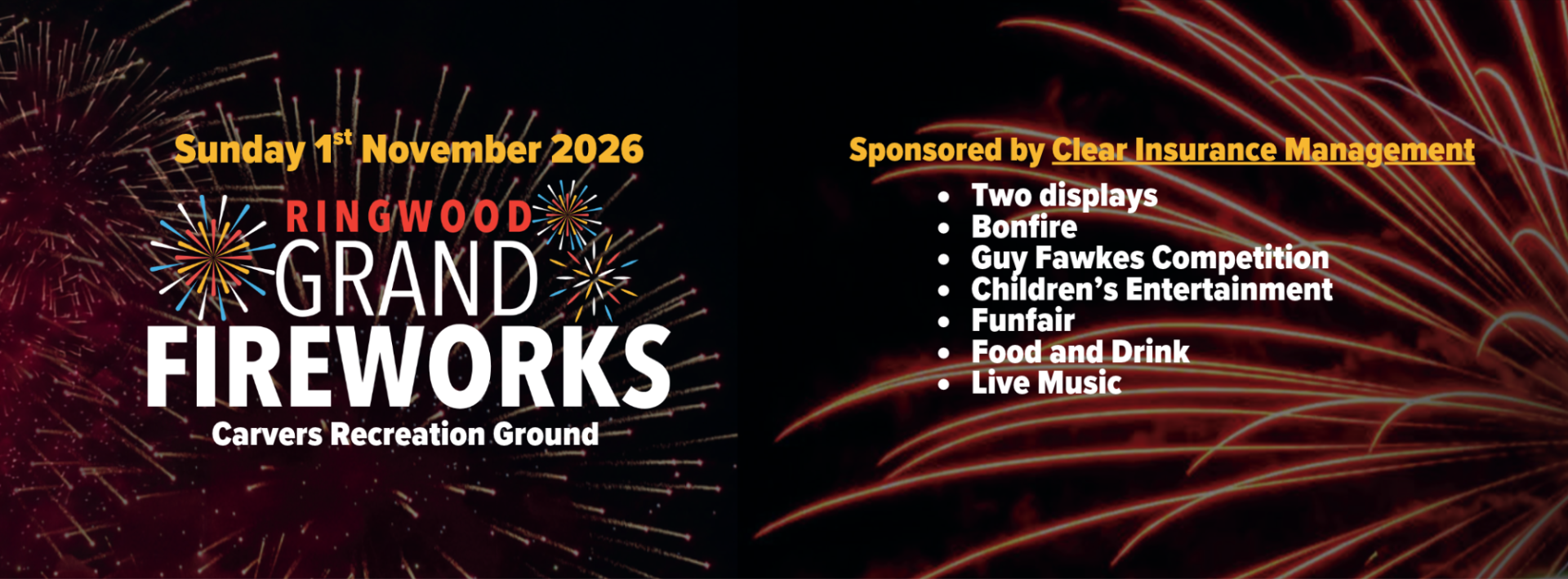 Ringwood Grand Fireworks, from Carvers Recreation Ground