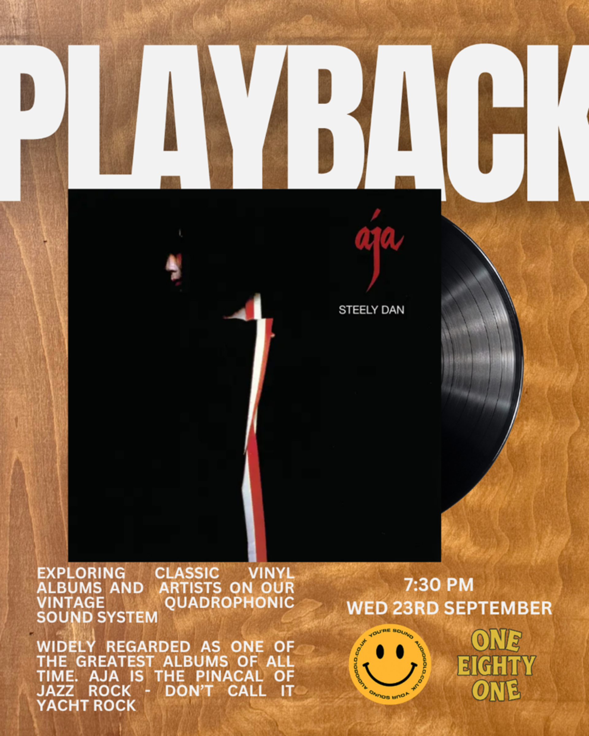 Select tickets – PLAYBACK - Steely Dan 'Aja' – One Eighty One