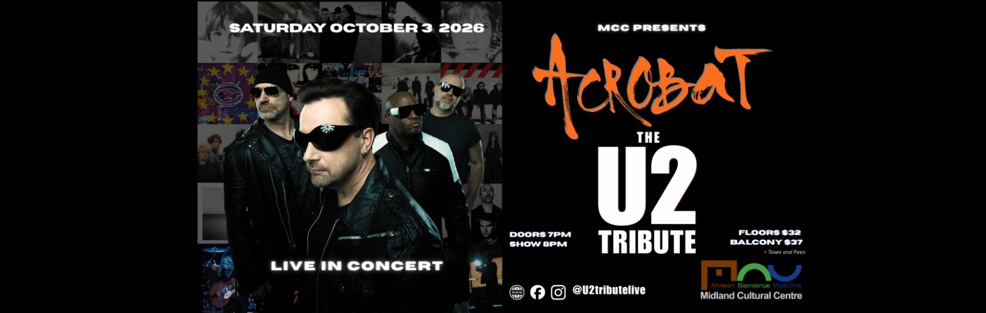 Buy tickets – MCC Presents: ACROBAT - The U2 Tribute – Midland