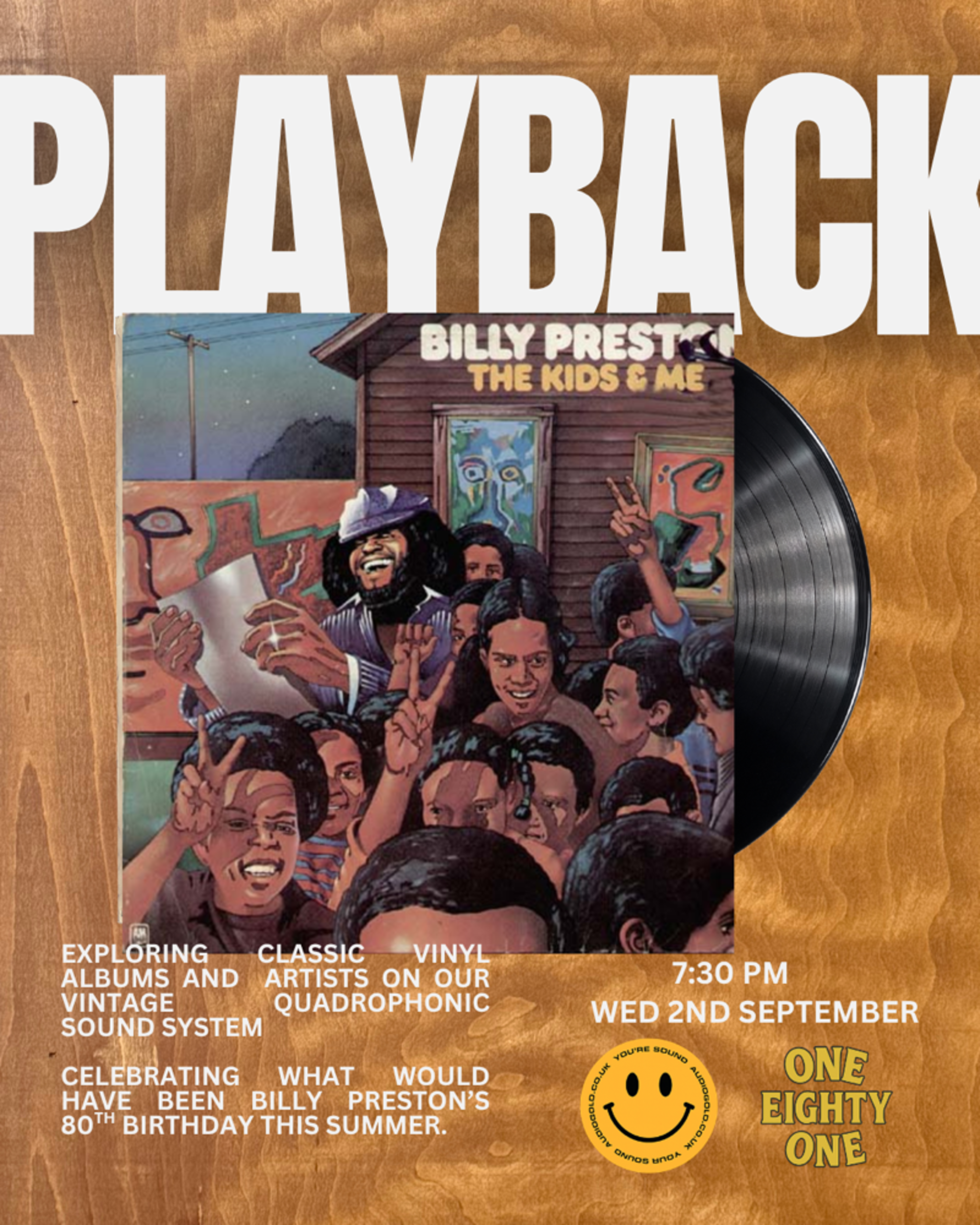 Select tickets – PLAYBACK - Billy Preston Birthday – One Eighty One