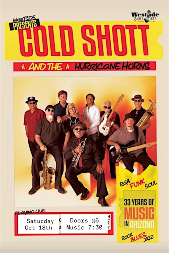 洋楽 Under threat/Hipostasis Select tickets – COLD SHOTT & THE HURRICANE HORNS (Funk/Blues/Soul