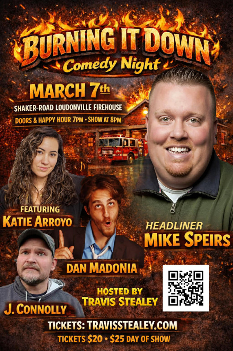 Buy tickets – Burning It Down Comedy Show – Shaker Road Loudonville ...