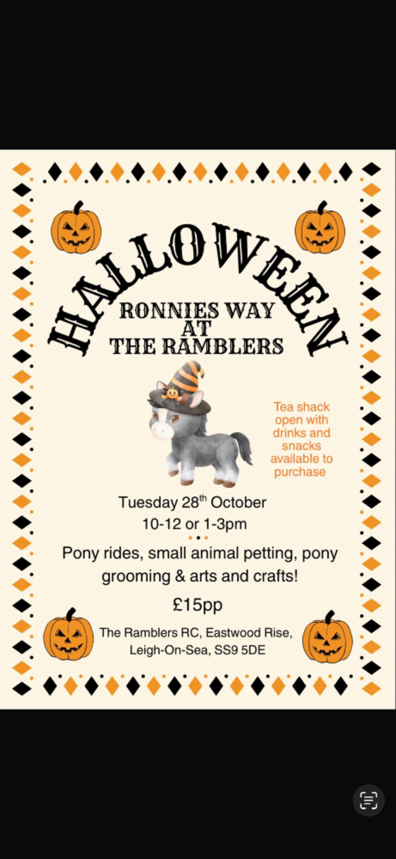 Select tickets – Ramblers riding club private hire Halloween