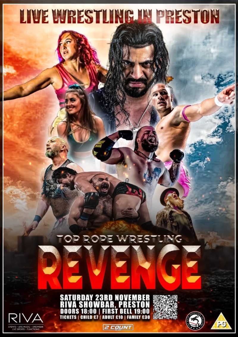 Buy tickets – Top Rope Wrestling Revenge – Riva Show Bar Preston