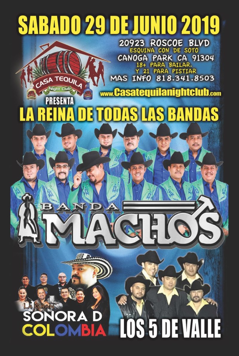 Buy tickets – Banda Machos – Casa Tequila Night Club