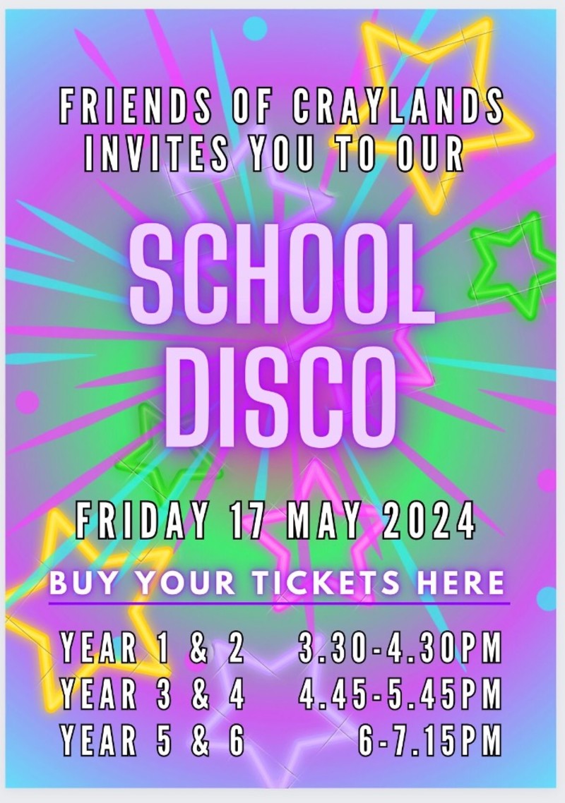 Buy tickets – Friends of Craylands DISCO – Craylands School