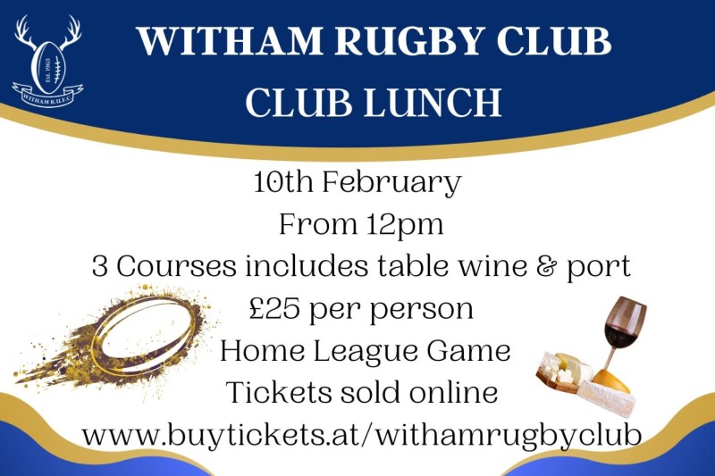 Select tickets – Club Lunch – Witham Rugby Club