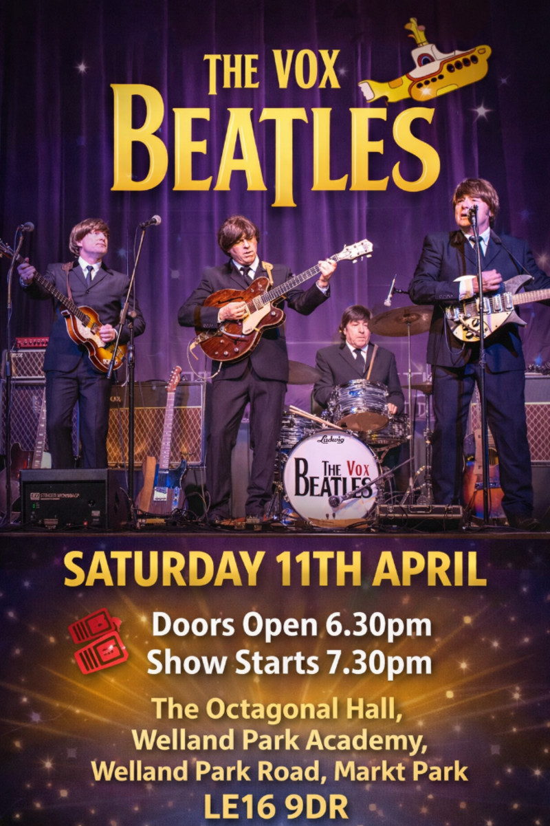 Buy Tickets – The Vox Beatles – The Octagonal Hall, Welland Park
