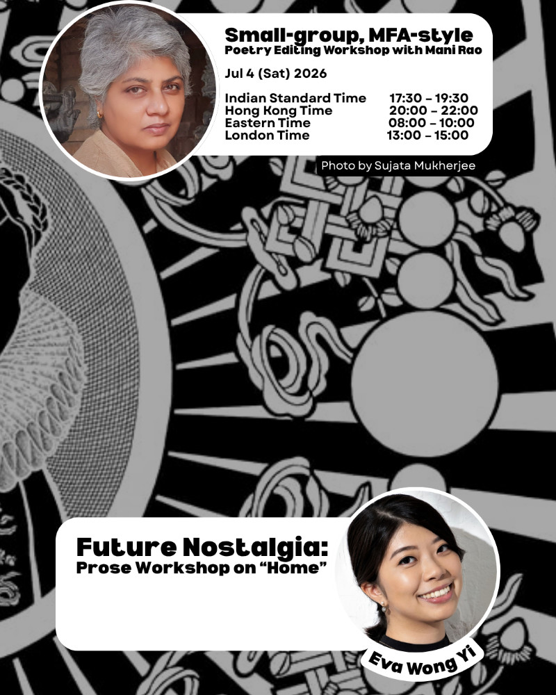 Buy tickets – Cha: Writing Workshop Series with Mani Rao – Zoom