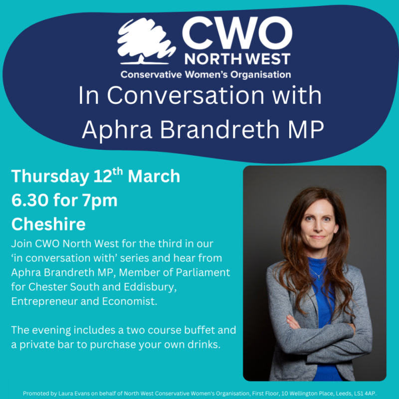 Buy tickets – In Conversation with Aphra Brandreth MP – Venue with ...