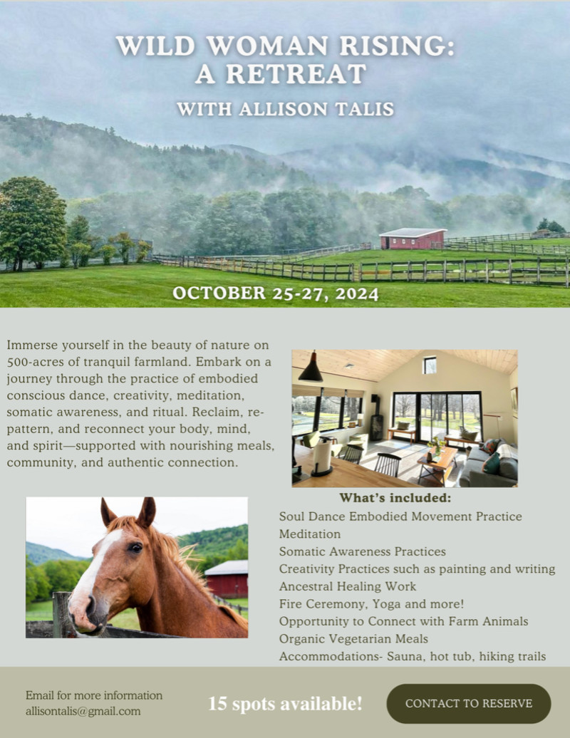Select tickets – Wild Woman Rising: A Retreat with Allison Talis – OQ Farm