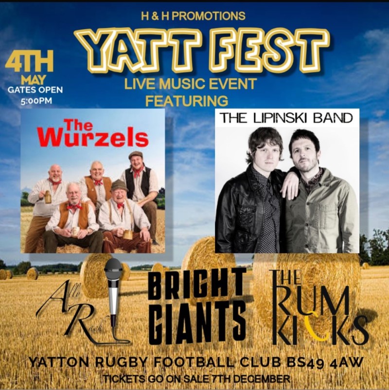 Select tickets – Yatt Fest – Yatton Rugby Club