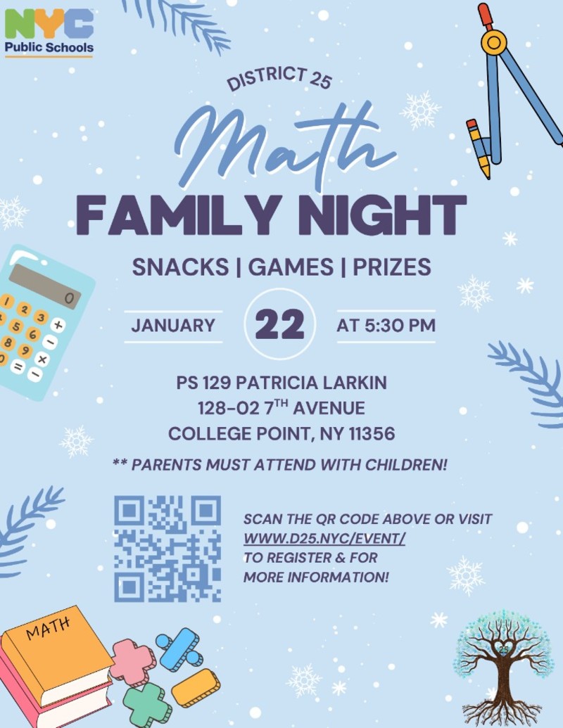 RSVP – District 25 Family Math Night @ PS 129 – P.S. 129 Patricia Larkin