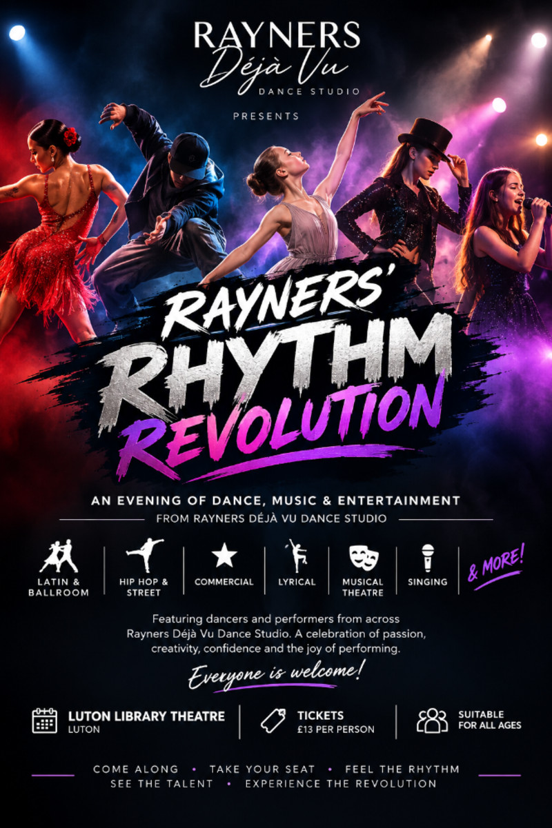 Buy Tickets – Rayners Rhythm Revolution – Luton Library Theatre
