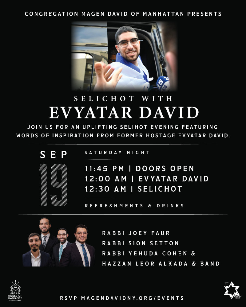 Selihot with Evyatar David flyer